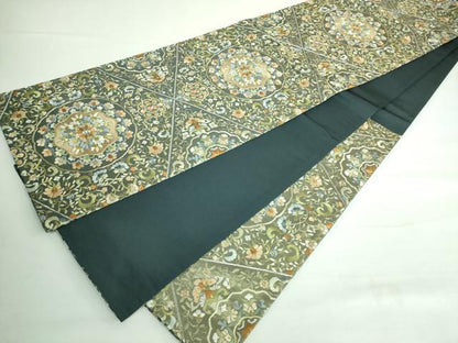 平和屋本店■極上　六通柄袋帯　総刺繍　正倉院花文　金銀糸　逸品　DZAA6074kh5
