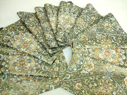 平和屋本店■極上　六通柄袋帯　総刺繍　正倉院花文　金銀糸　逸品　DZAA6074kh5