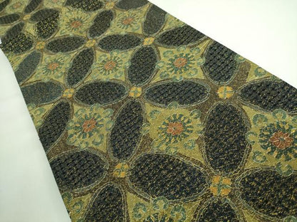 平和屋本店■極上　中国三大刺繍　スワトウ刺繍　汕頭刺繍　全通柄袋帯　七宝花文　金糸　逸品　未使用　DZAA6075kh5