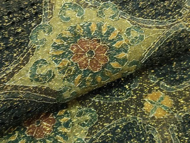 平和屋本店■極上　中国三大刺繍　スワトウ刺繍　汕頭刺繍　全通柄袋帯　七宝花文　金糸　逸品　未使用　DZAA6075kh5