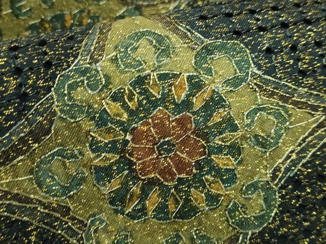 平和屋本店■極上　中国三大刺繍　スワトウ刺繍　汕頭刺繍　全通柄袋帯　七宝花文　金糸　逸品　未使用　DZAA6075kh5