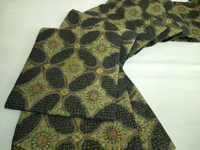 平和屋本店■極上　中国三大刺繍　スワトウ刺繍　汕頭刺繍　全通柄袋帯　七宝花文　金糸　逸品　未使用　DZAA6075kh5