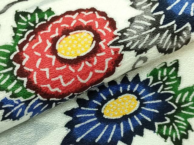 平和屋本店●極上 九寸名古屋帯 紅型染 菊 証紙付き 逸品 DZAA6080kh5