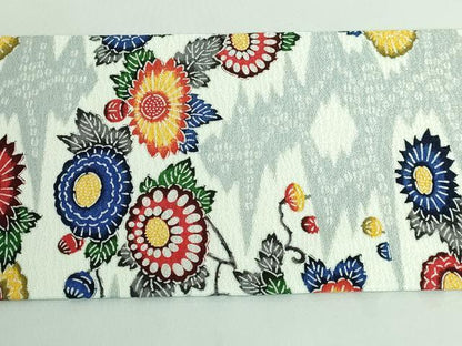 平和屋本店●極上 九寸名古屋帯 紅型染 菊 証紙付き 逸品 DZAA6080kh5