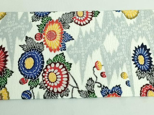 平和屋本店●極上 九寸名古屋帯 紅型染 菊 証紙付き 逸品 DZAA6080kh5