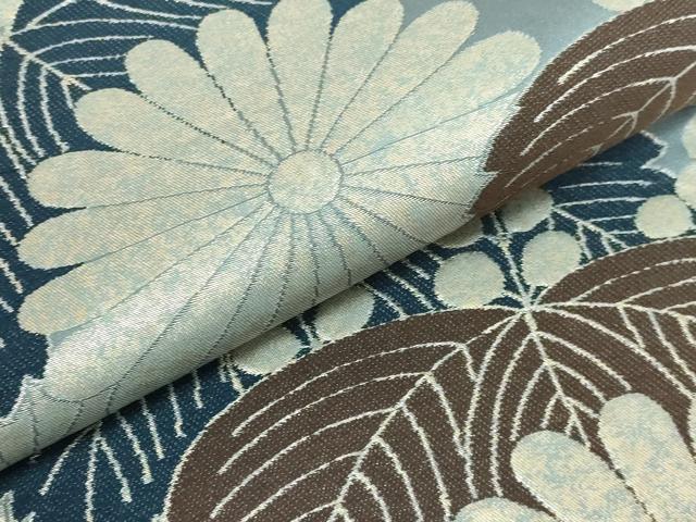 平和屋本店■極上　西陣　白綾苑大庭　六通柄袋帯　菊　桐　金糸　逸品　DZAA6087kh5