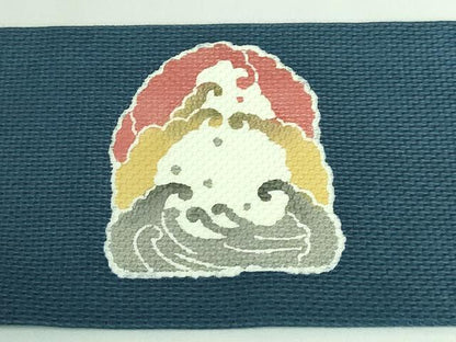 平和屋本店■極上　人間国宝　芹沢圭介一番弟子　下平清人　九寸名古屋帯　型絵染　飛鳥　錆鉄御納戸色地　逸品　DZAA6093kh5