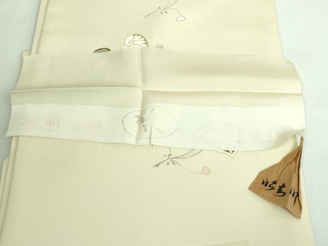 平和屋本店■極上　塩瀬　九寸名古屋帯　葵　木蘭色地　金彩　逸品　DZAA6147kh5