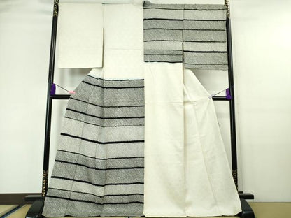 平和屋本店■極上　訪問着　総絞り　横段文　ロング丈　逸品　未使用　DZAA6160kh5