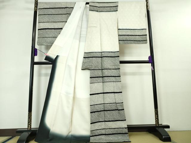 平和屋本店■極上　訪問着　総絞り　横段文　ロング丈　逸品　未使用　DZAA6160kh5