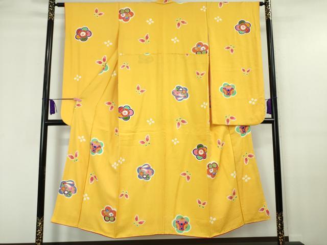 平和屋本店■極上　女の子　十三参り　子供　祝着　兎　舞蝶　ぽっくり　花　金彩　逸品　DZAA6170kh5