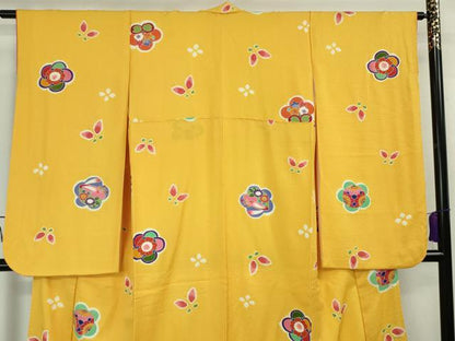 平和屋本店■極上　女の子　十三参り　子供　祝着　兎　舞蝶　ぽっくり　花　金彩　逸品　DZAA6170kh5