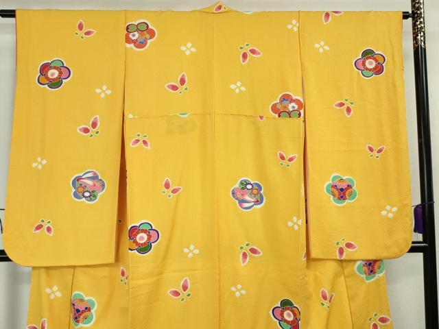平和屋本店■極上　女の子　十三参り　子供　祝着　兎　舞蝶　ぽっくり　花　金彩　逸品　DZAA6170kh5