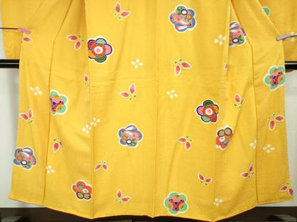 平和屋本店■極上　女の子　十三参り　子供　祝着　兎　舞蝶　ぽっくり　花　金彩　逸品　DZAA6170kh5