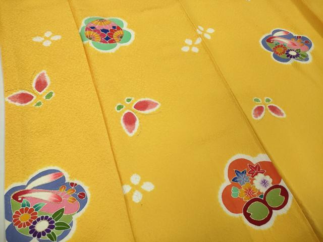 平和屋本店■極上　女の子　十三参り　子供　祝着　兎　舞蝶　ぽっくり　花　金彩　逸品　DZAA6170kh5