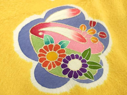 平和屋本店■極上　女の子　十三参り　子供　祝着　兎　舞蝶　ぽっくり　花　金彩　逸品　DZAA6170kh5