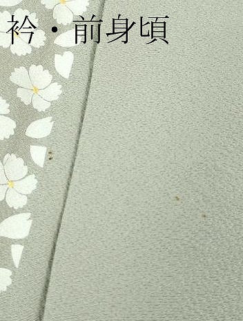 平和屋本店▽極上 小紋 単衣 花間道 桔梗鼠色地 金彩 逸品 DZAA6176kh5