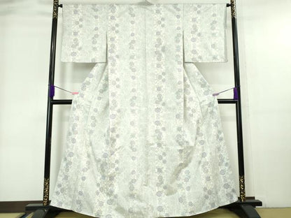 平和屋本店●極上　本場大島紬　白大島　7マルキ　牡丹間道　逸品　DZAA6180kh6
