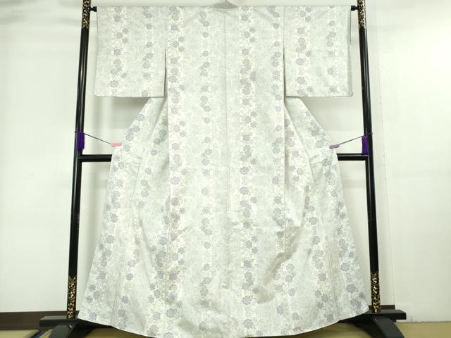 平和屋本店●極上　本場大島紬　白大島　7マルキ　牡丹間道　逸品　DZAA6180kh6