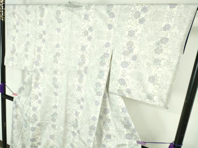 平和屋本店●極上　本場大島紬　白大島　7マルキ　牡丹間道　逸品　DZAA6180kh6