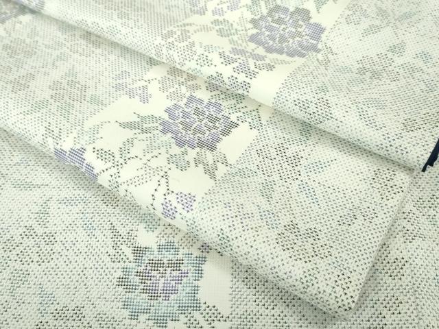 平和屋本店●極上　本場大島紬　白大島　7マルキ　牡丹間道　逸品　DZAA6180kh6