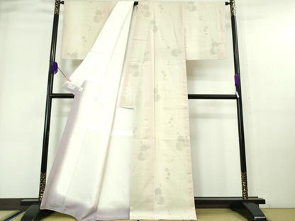 平和屋本店■極上　結城紬　奥順謹製　はたおり娘　80亀甲　飛び亀甲柄　雪輪　舞桜　やまと誂製　逸品　DZAA6188kh5