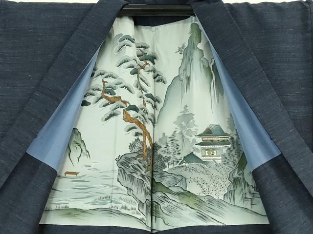 平和屋本店●極上 男性 本場結城玉紬 アンサンブル キングサイズ 結織苑 証紙付き 逸品 DZAA6191kh5