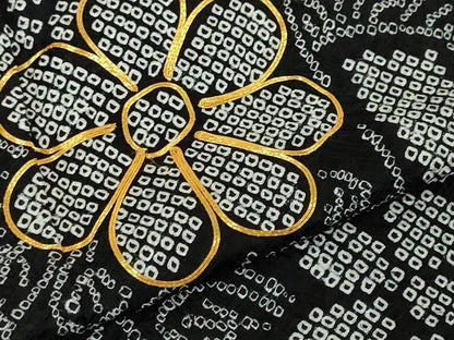 平和屋本店■極上　振袖・長襦袢・袋帯　3点セット　駒刺繍　鬘帯花文　黒地　三越扱い　逸品　DZAA6202kh5