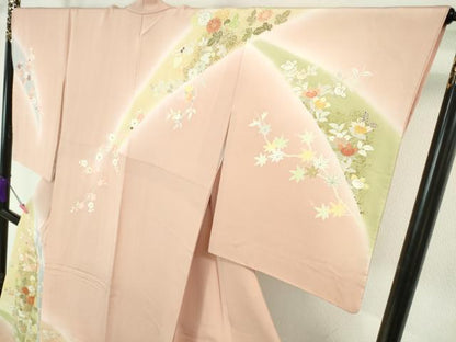 平和屋本店■極上　創業460年・千總　訪問着　駒刺繍　吉祥花文　暈し染め　一斤染色地　金彩　逸品　DZAA6230kh5