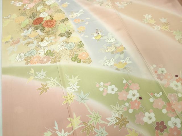 平和屋本店■極上　創業460年・千總　訪問着　駒刺繍　吉祥花文　暈し染め　一斤染色地　金彩　逸品　DZAA6230kh5