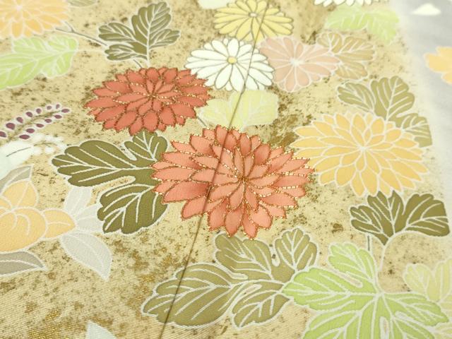 平和屋本店■極上　創業460年・千總　訪問着　駒刺繍　吉祥花文　暈し染め　一斤染色地　金彩　逸品　DZAA6230kh5