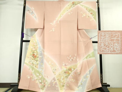 平和屋本店■極上　創業460年・千總　訪問着　駒刺繍　吉祥花文　暈し染め　一斤染色地　金彩　逸品　DZAA6230kh5