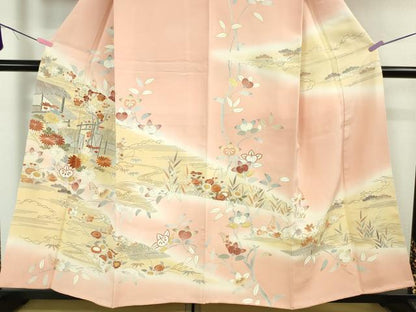 平和屋本店■極上　創業460年・千總　訪問着　駒刺繍　風景吉祥花文　虹色地　暈し染め　金彩　伊勢丹扱い　逸品　DZAA6232kh5