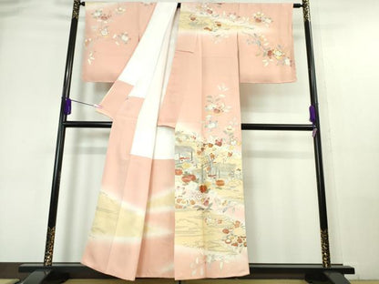 平和屋本店■極上　創業460年・千總　訪問着　駒刺繍　風景吉祥花文　虹色地　暈し染め　金彩　伊勢丹扱い　逸品　DZAA6232kh5