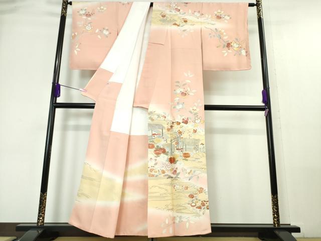 平和屋本店■極上　創業460年・千總　訪問着　駒刺繍　風景吉祥花文　虹色地　暈し染め　金彩　伊勢丹扱い　逸品　DZAA6232kh5