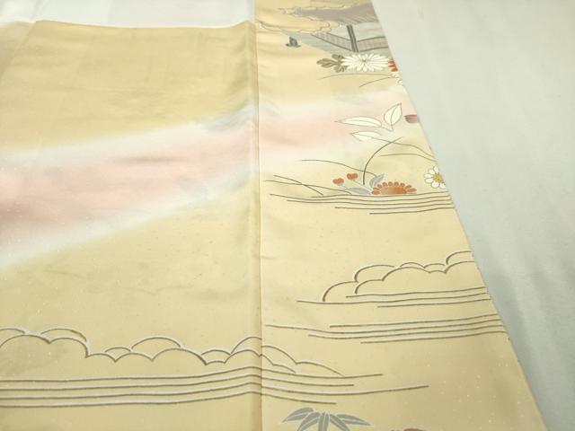 平和屋本店■極上　創業460年・千總　訪問着　駒刺繍　風景吉祥花文　虹色地　暈し染め　金彩　伊勢丹扱い　逸品　DZAA6232kh5