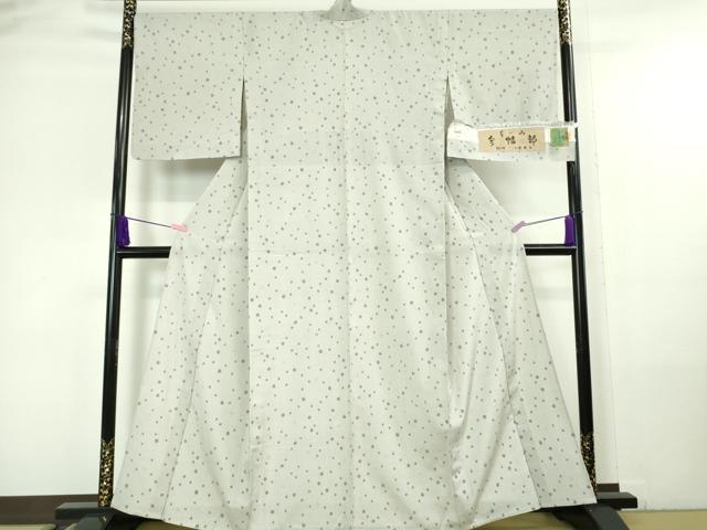 平和屋本店▽極上 結城ちぢみ 単衣 小倉謹製 小倉太々 今幡部 霰文 証紙付き 逸品 DZAA6240kh5