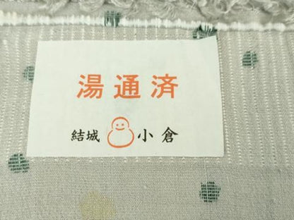 平和屋本店▽極上 結城ちぢみ 単衣 小倉謹製 小倉太々 今幡部 霰文 証紙付き 逸品 DZAA6240kh5