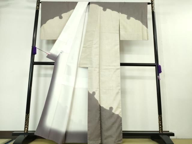 平和屋本店■極上　インド・アッサム　野蚕糸　手織　ムガシルク　結城紬　訪問着　雪輪　証紙付き　逸品　DZAA6241kh5