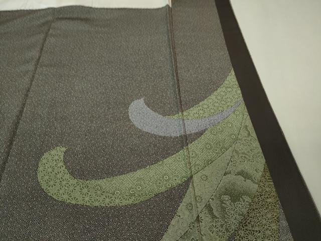 平和屋本店■極上　人間国宝　初代 六谷梅軒　錐錐彫り　重要無形文化　財伊勢型紙　江戸小紋　色留訪問着　乱菊　逸品　DZAA6245kh5 平和屋本店○極上 人間国宝 初代 六谷梅軒 錐錐彫り 重要無形