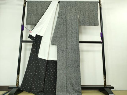 平和屋本店■極上　人間国宝　小宮康孝　江戸小紋　成り物　黒地　西武百貨店扱い　逸品　DZAA6248kh5