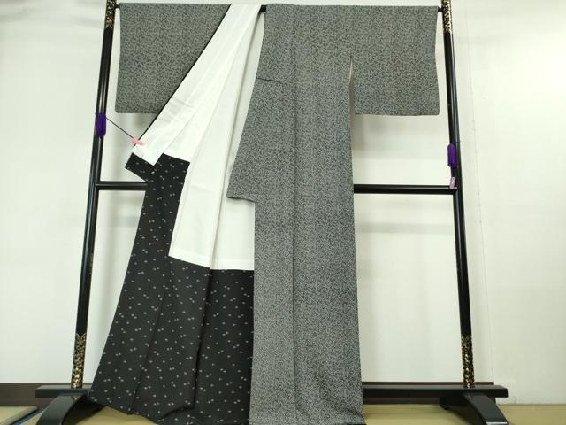 平和屋本店■極上　人間国宝　小宮康孝　江戸小紋　成り物　黒地　西武百貨店扱い　逸品　DZAA6248kh5