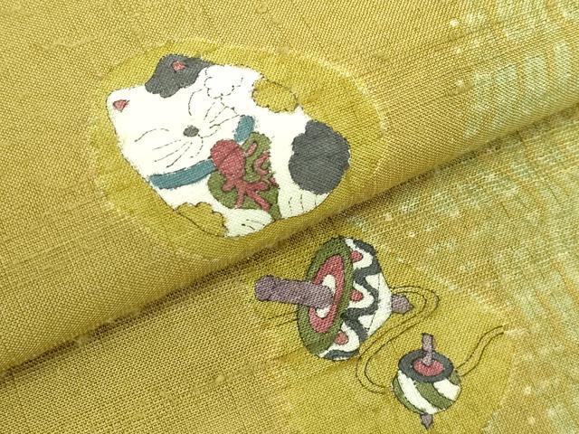 平和屋本店○極上 十日町 名門青柳謹製 奇翠工房 赤城紬 草木染 太鼓