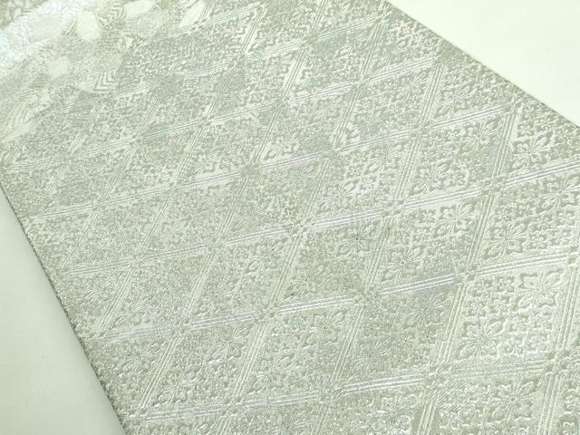 平和屋本店■極上　 金彩友禅　卓越技能者・名工・和田光正　太鼓柄袋帯　花菱文　銀彩　逸品　DZAA6284kh5