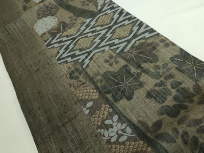 平和屋本店■極上　摺型友禅　京都　多ち花　九寸開き名古屋帯　松皮菱花文　逸品　DZAA6295kh5