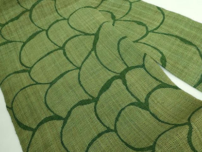 平和屋本店■極上　夏物　八寸名古屋帯　科布　青海波　逸品　DZAA6296kh5
