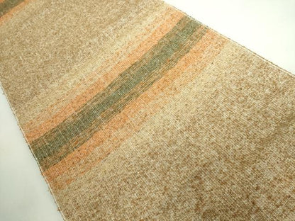 平和屋本店●極上 出羽の織座 八寸名古屋帯 ぜんまい織 横段文 逸品 DZAA6298kh5