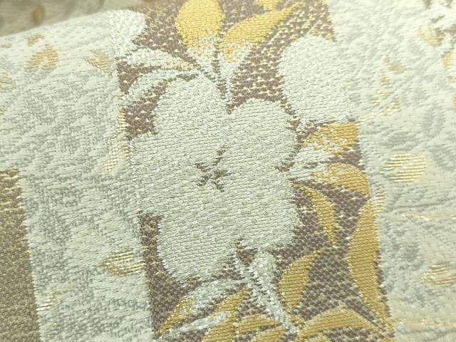 平和屋本店●極上 織洛浅野 六通柄袋帯 短冊花文 金銀糸 逸品 DZAA6308kh5