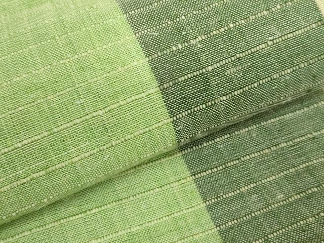 平和屋本店■最高級　夏物　重要無形文化財　越後上布　八寸名古屋帯　麻匠　小河正義　間道　証紙付き　逸品　DZAA6323kh5