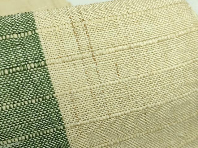 平和屋本店■最高級　夏物　重要無形文化財　越後上布　八寸名古屋帯　麻匠　小河正義　間道　証紙付き　逸品　DZAA6323kh5